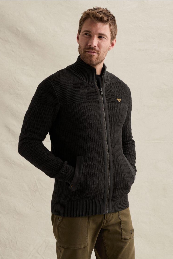 PME legend blauwe heren vest | Model zijaanzicht
