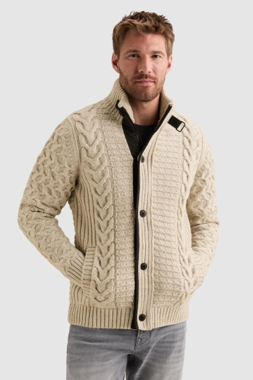 PME legend Vest VEST VAN EEN WOLBLEND MET KABELPATROON PKC2609359 7013
