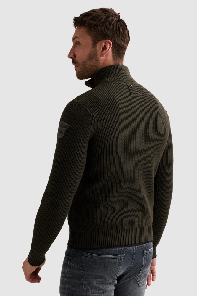 PME legend groene heren trui | Model achteraanzicht