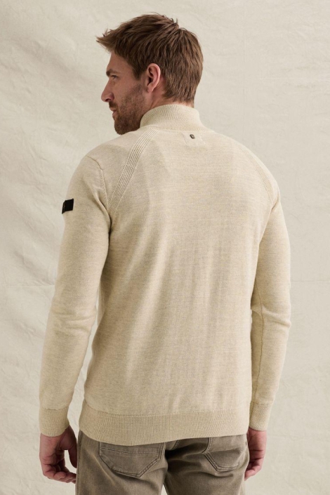 PME legend beige heren trui | Model achteraanzicht