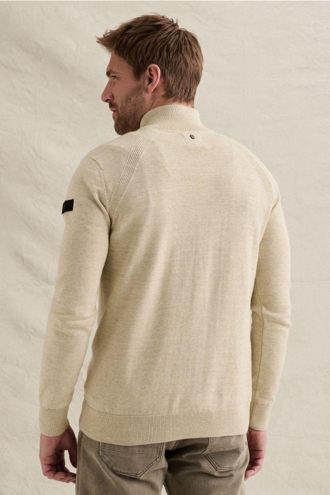 PME legend beige heren trui | Model achteraanzicht