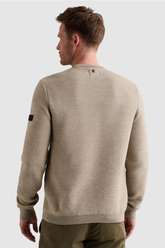 PME legend taupe heren trui | Model achteraanzicht