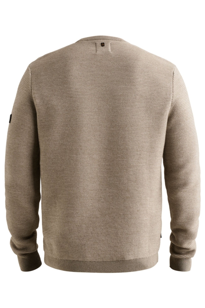 PME legend taupe heren trui | Model achteraanzicht
