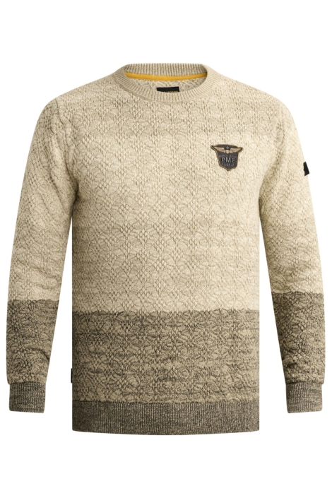PME legend beige heren trui | Vooraanzicht