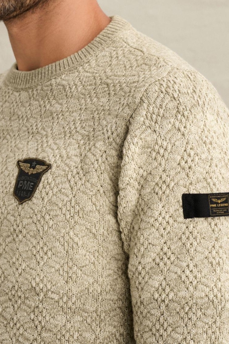 PME legend beige heren trui | Close up