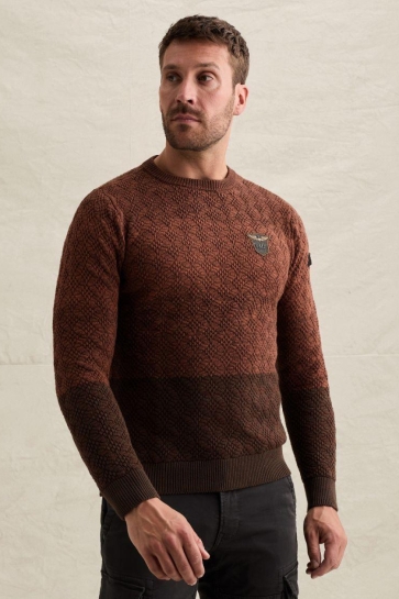 PME legend r-neck gradient knit Bruin