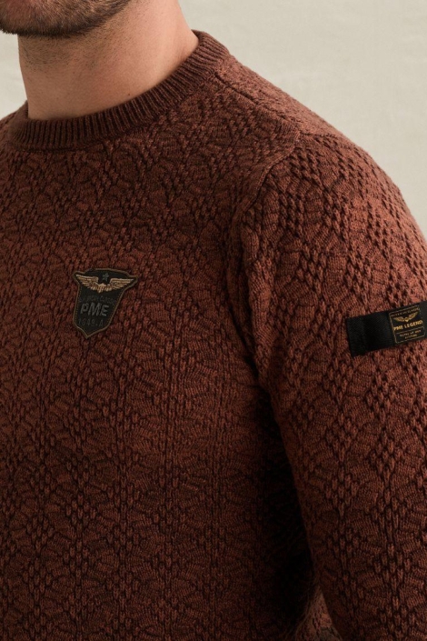 PME legend bruine heren trui | Close up