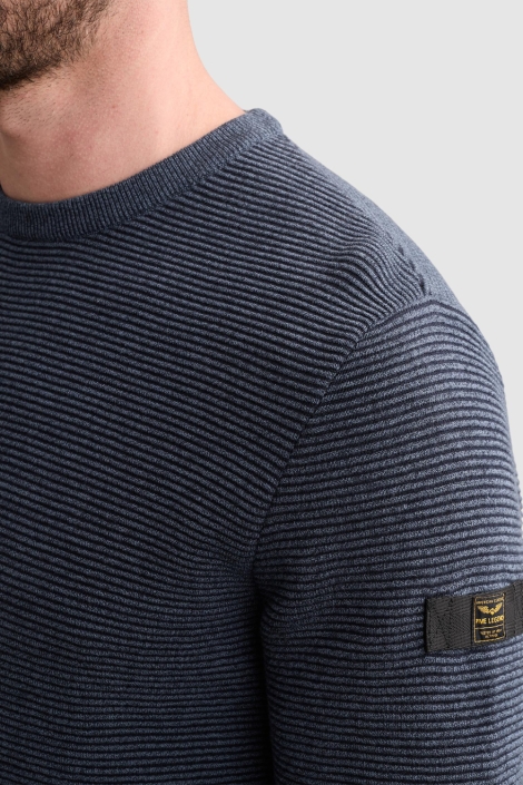 PME legend blauwe heren trui | Close up