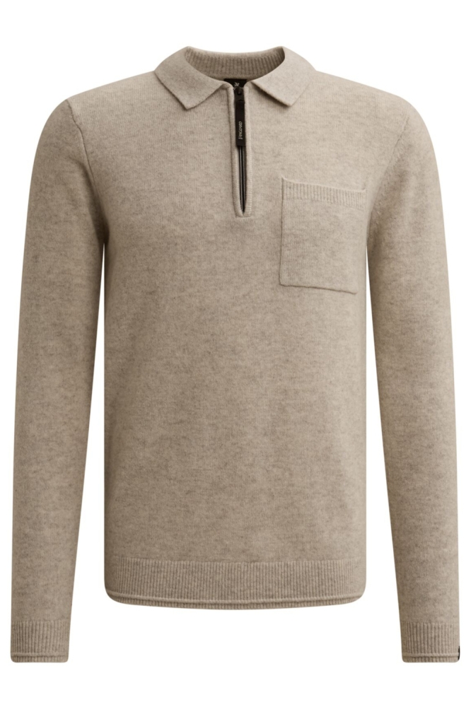Vanguard beige heren trui | Vooraanzicht