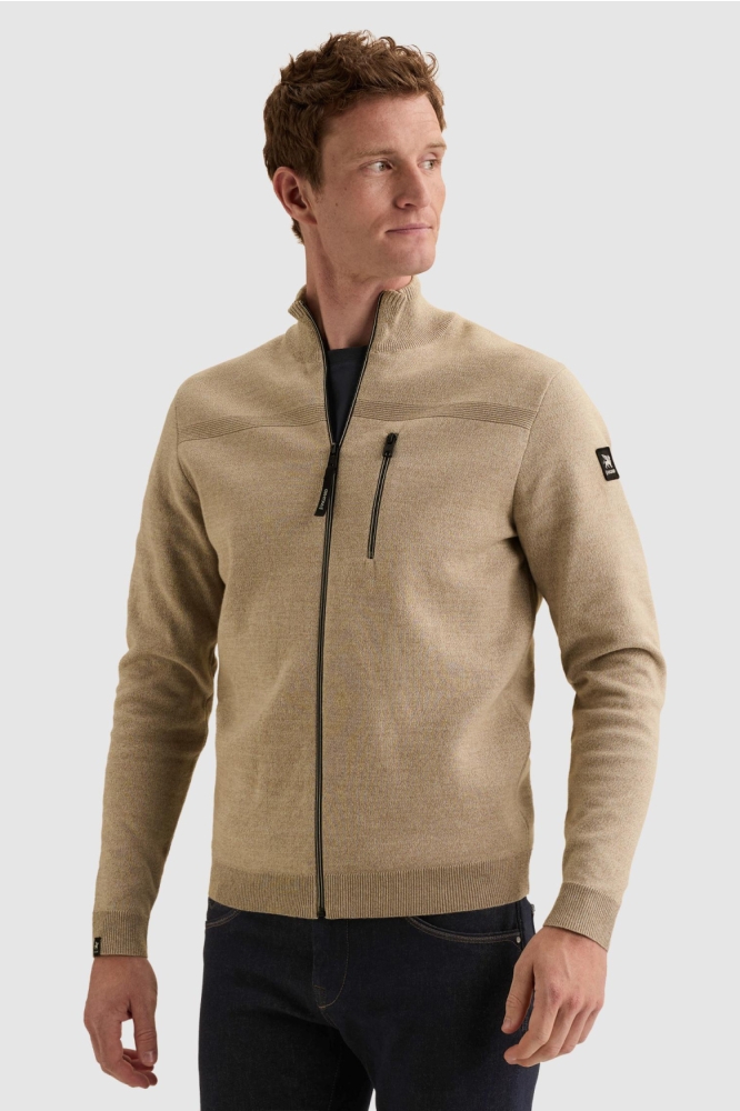 Vanguard beige heren vest | Model vooraanzicht