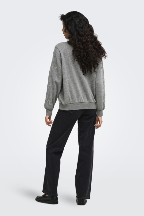 Jacqueline de Yong grijze dames sweater | Model
