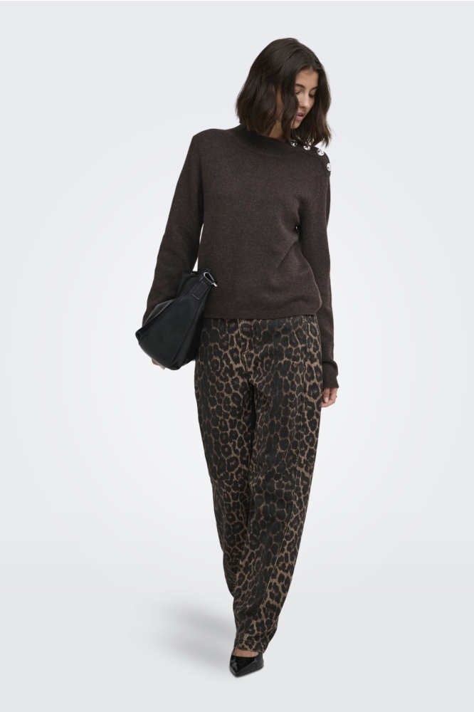 Jacqueline de Yong bruine dames trui | Model