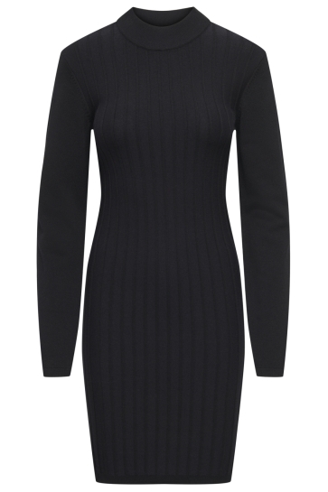 Jacqueline de Yong Jurk JDYKATE RIA L/S O-NECK DRESS KNT 15379751 BLACK