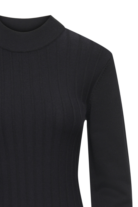 Jacqueline de Yong zwarte dames jurk | Close up