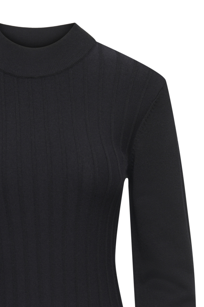 Jacqueline de Yong zwarte dames jurk | Close up