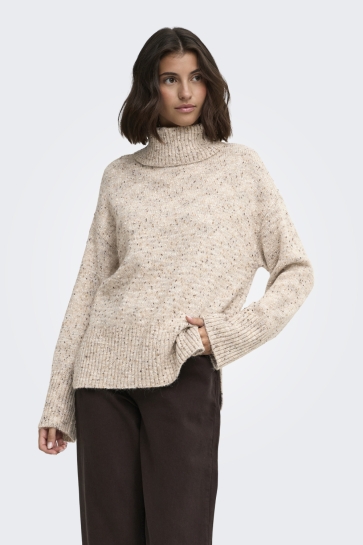 Jacqueline de Yong jdysabine l/s cowl neck pullover kn Ecru