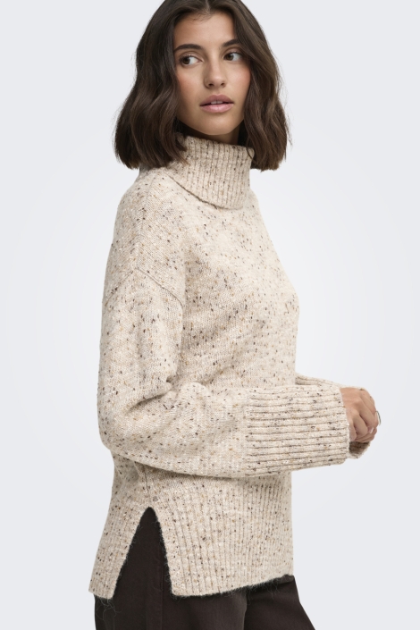 Jacqueline de Yong ecru dames trui | Model zijaanzicht
