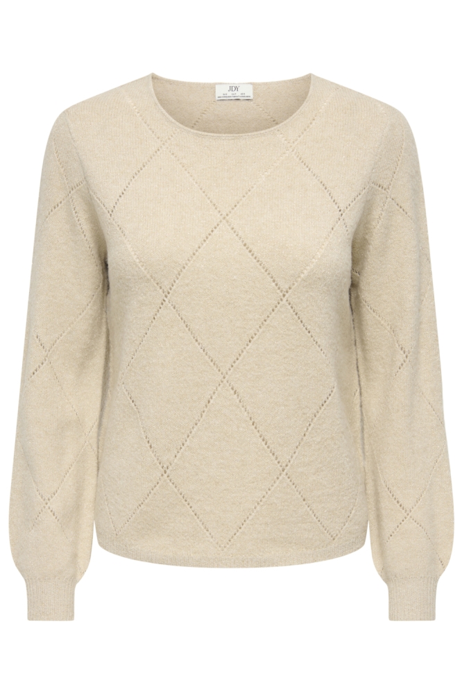 Jacqueline de Yong beige dames trui | Vooraanzicht