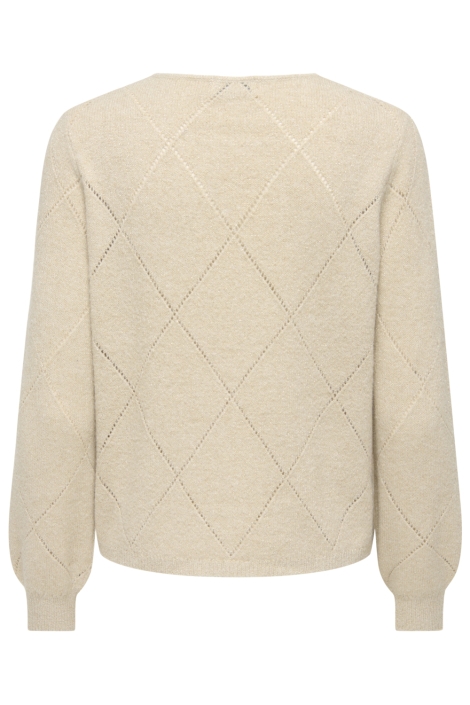 Jacqueline de Yong beige dames trui | Achteraanzicht