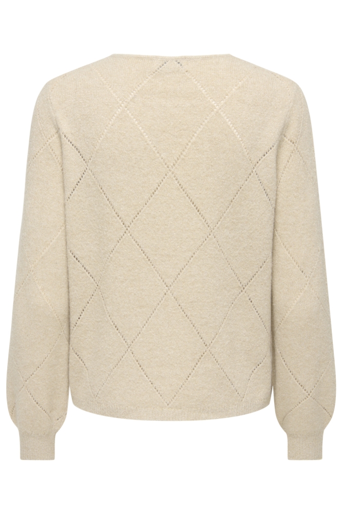 Jacqueline de Yong beige dames trui | Achteraanzicht
