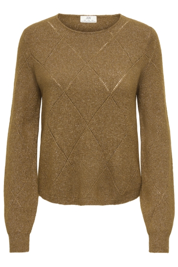 Jacqueline de Yong Trui JDYASPEN L/S STRUC GLITTER PULL KNT 15379763 MONKS ROBE/DTM LUREX