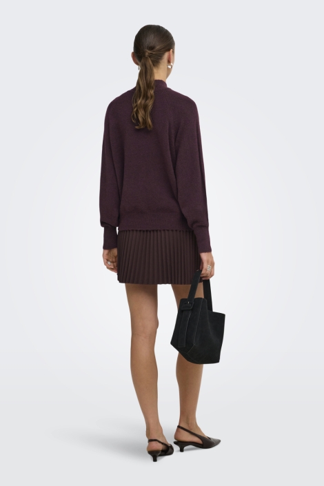 Jacqueline de Yong bordeaux dames trui | Model achteraanzicht