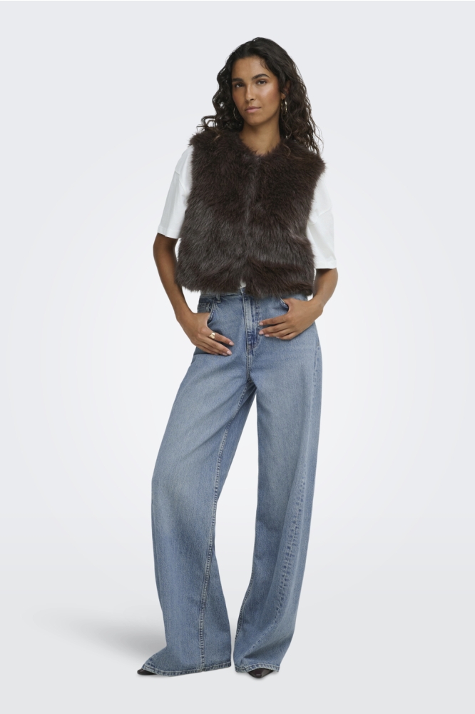Jacqueline de Yong bruine dames gilet | Model