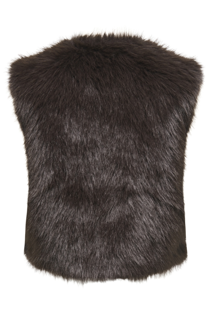Jacqueline de Yong bruine dames gilet | Achteraanzicht