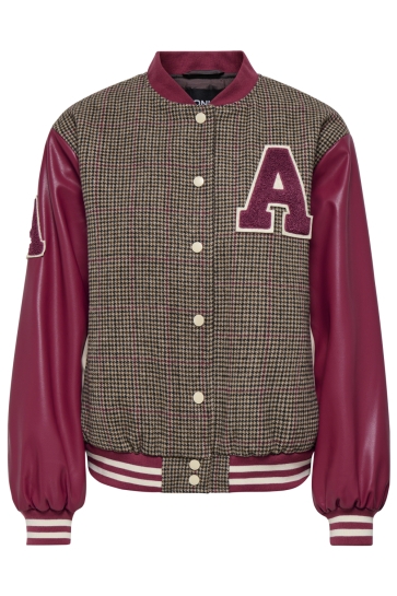 Only Jas ONLMORENO BOMBER JACKET OTW 15376739 Rumba Red/Check