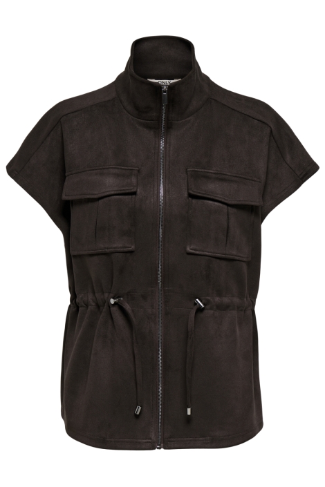 Only bruine dames gilet | Vooraanzicht