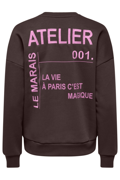 Only bruine dames sweater | Achteraanzicht