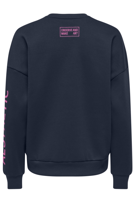 Only blauwe dames sweater | Achteraanzicht