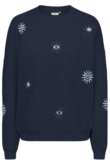 Only sweater ONLLYN L/S EMBROIDERY BOX RS PR SWT 15389602 Navy Blazer/Star sun t