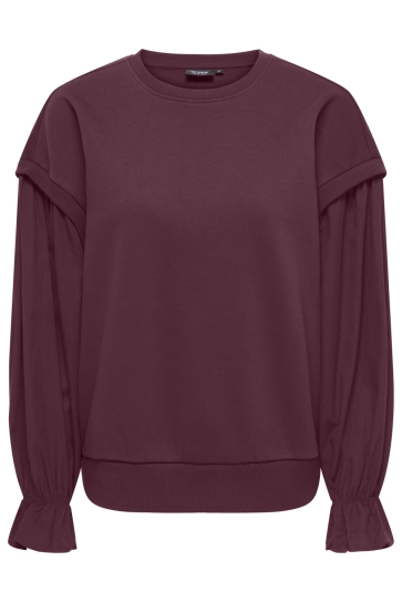 Only onllin l/s mix sweat cs swt Bordeaux
