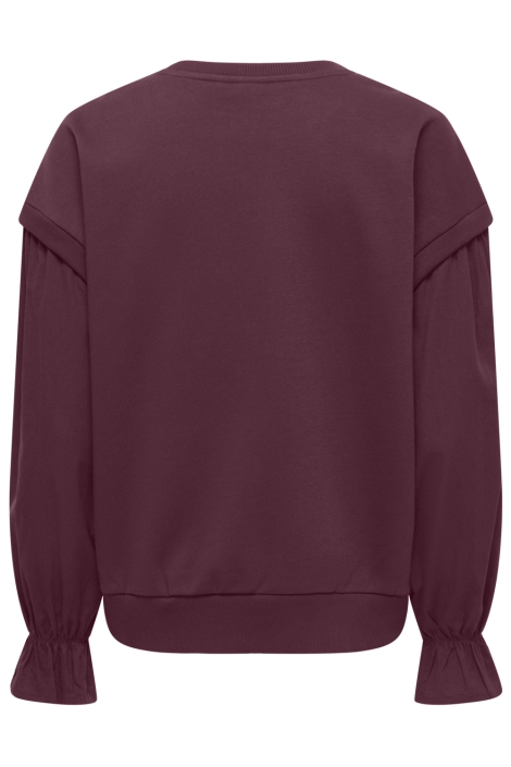 Only bordeaux dames sweater | Achteraanzicht