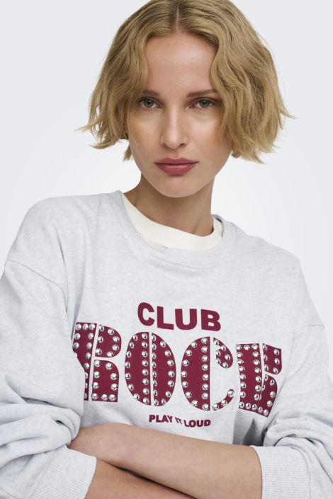 Only grijze dames sweater | Close up