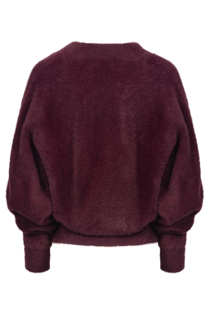 Nukus bordeaux dames trui | Achteraanzicht