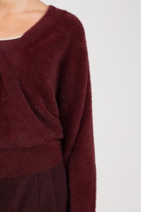Nukus bordeaux dames trui | Close up