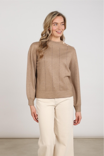 Nukus Trui MOLLY PULLOVER STRASS NKF03085 60 taupe