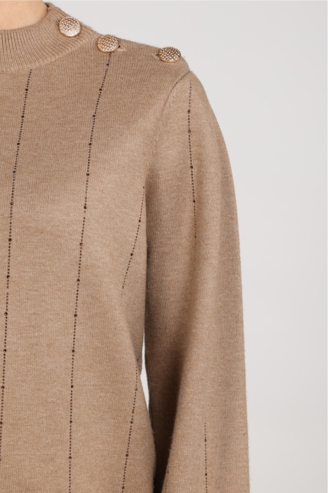 Nukus camel dames trui | Close up