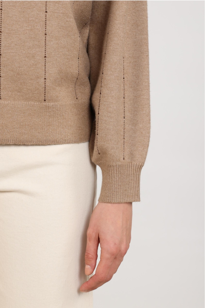 Nukus camel dames trui | Kleurstaal