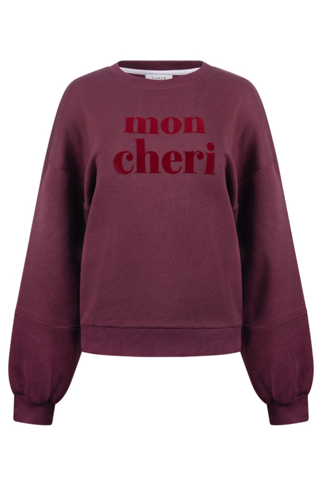 Nukus bordeaux dames sweater | Vooraanzicht