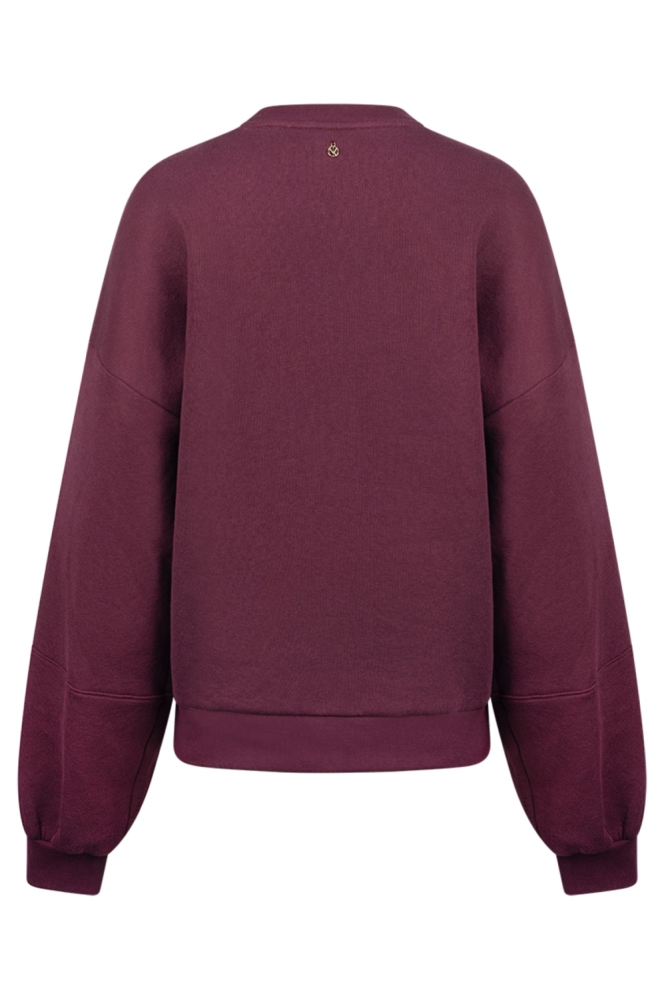 Nukus bordeaux dames sweater | Achteraanzicht