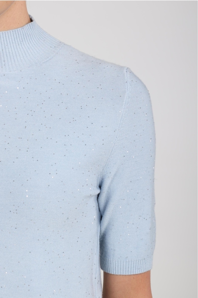Nukus blauwe dames trui | Close up