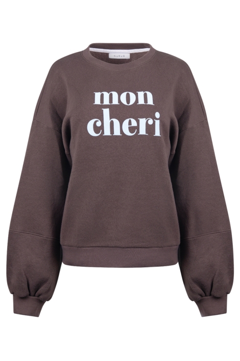 Nukus bruine dames sweater | Vooraanzicht