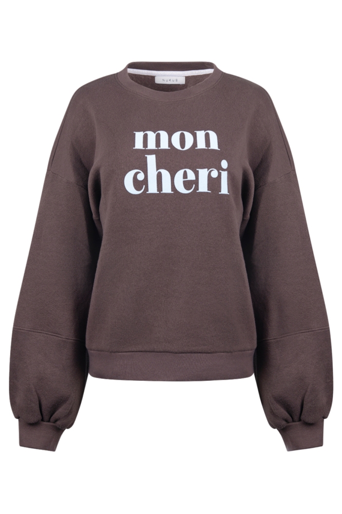 Nukus bruine dames sweater | Vooraanzicht