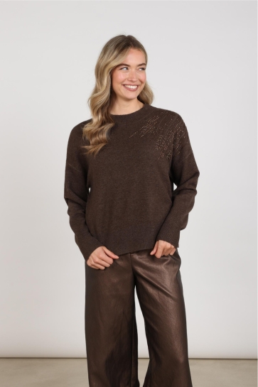 Nukus Trui MEIKE PULLOVER NKF03101 334 chocolate