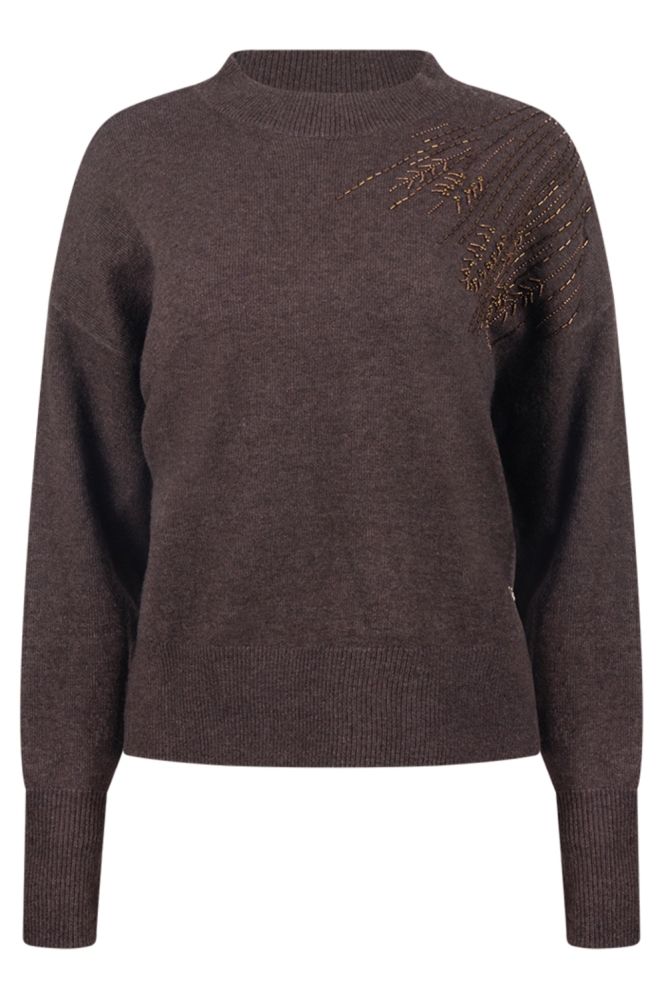 Nukus bruine dames sweater | Vooraanzicht