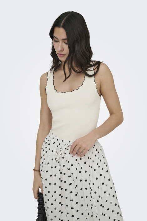 Jacqueline de Yong witte dames top | Model vooraanzicht