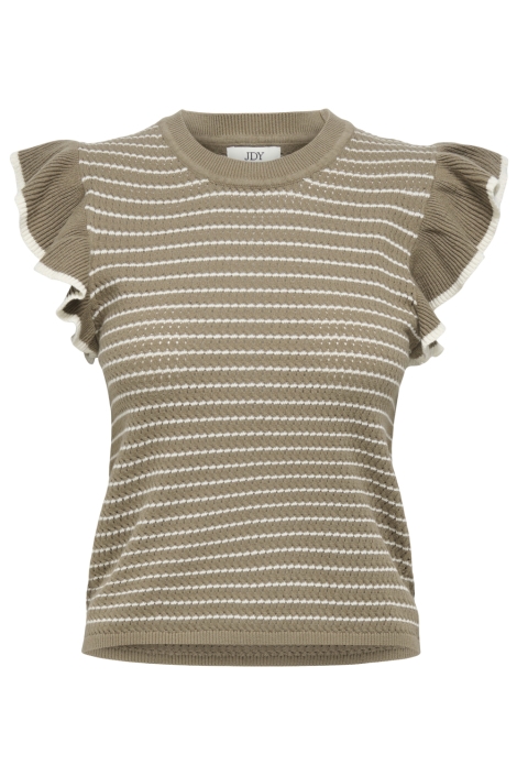 Jacqueline de Yong bruine dames t-shirt | Vooraanzicht